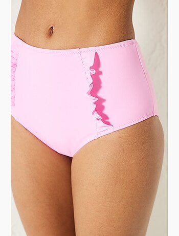 Bas de bikini basic taille haute à volants penti
