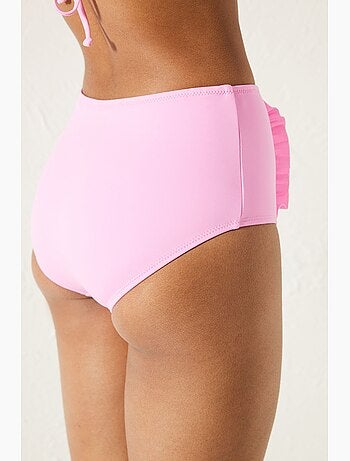 Bas de bikini basic taille haute à volants penti