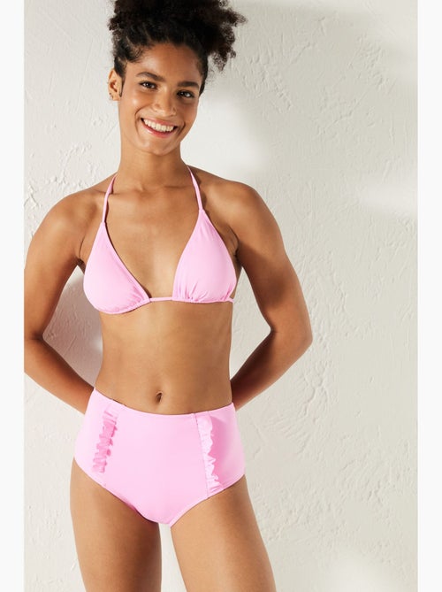 Bas de bikini basic taille haute à volants penti - Kiabi Bas de bikini basic taille haute à volants penti - Kiabi