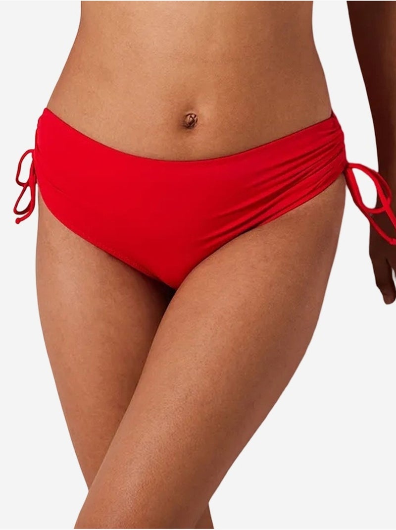 Bas de bikini basic taille haute avec anneau penti Rouge - Kiabi