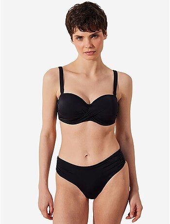 Bas de bikini basic taille haute froncé penti