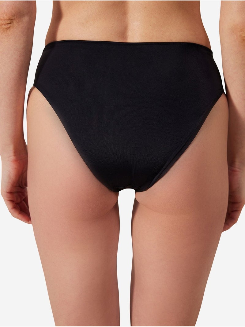 Bas de bikini basic taille haute froncé penti Noir - Kiabi