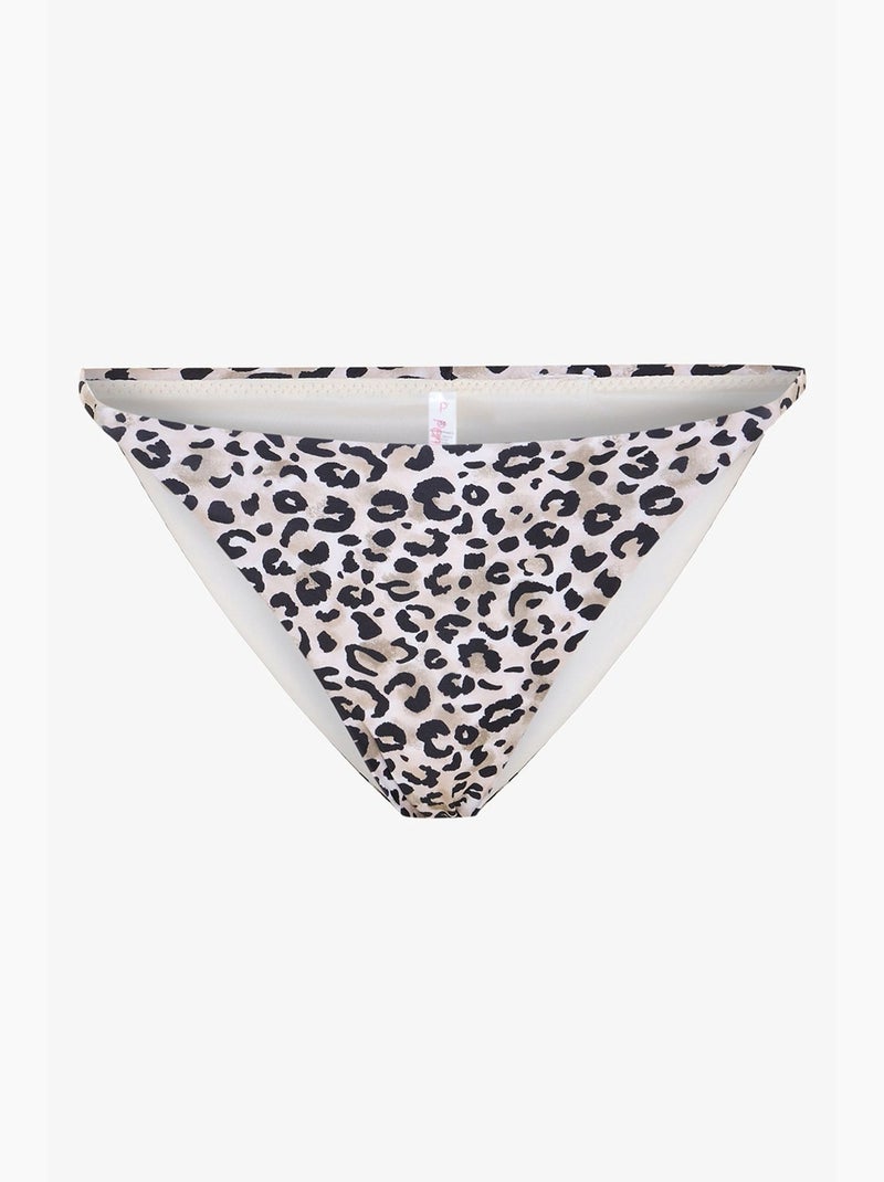Bas de bikini brésilien leo à imprimé léopard penti Blanc Noir - Kiabi