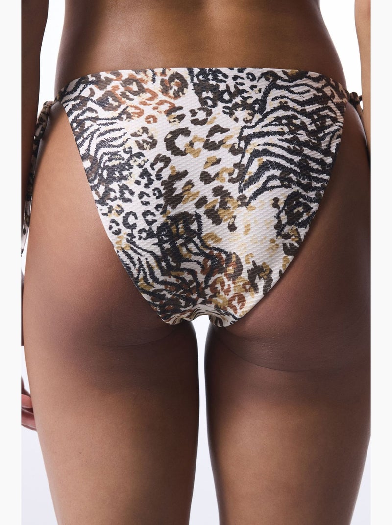Bas de bikini brissa imprimé léopard penti Blanc Noir - Kiabi