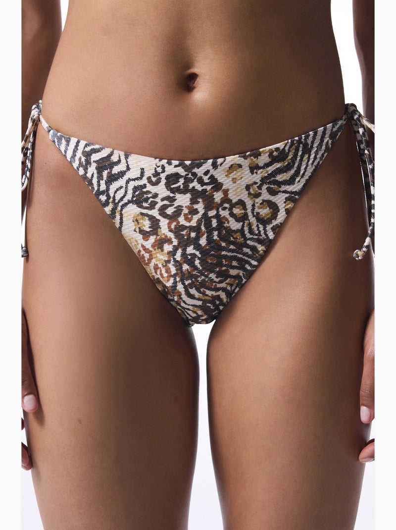 Bas de bikini brissa imprimé léopard penti Blanc Noir - Kiabi