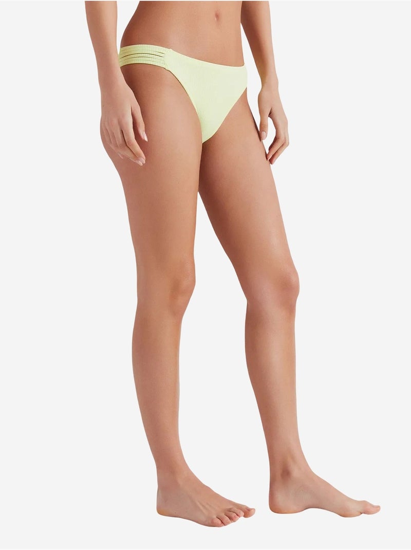 Bas de bikini côtelé basic chic penti Vert tilleul - Kiabi