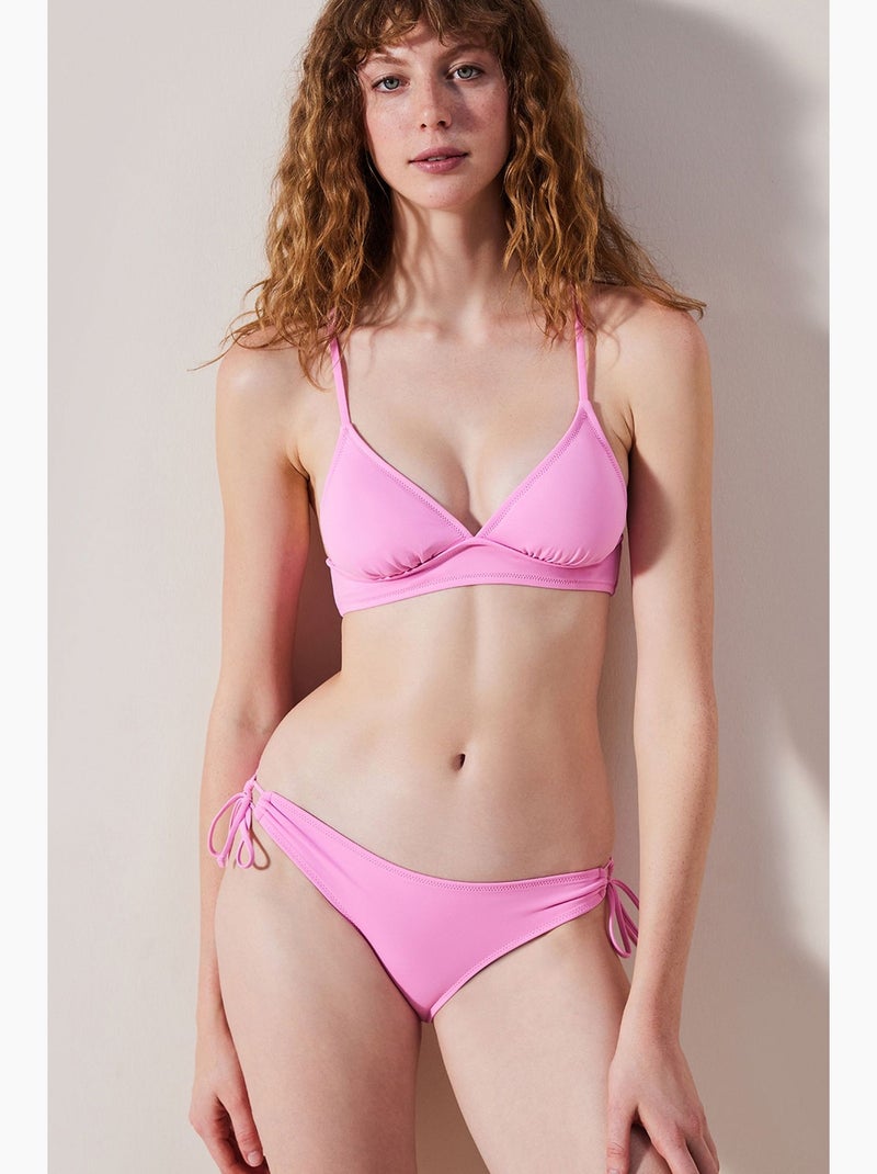 Bas de bikini femme avec anneau penti Rose fluo/Solinotes - Kiabi