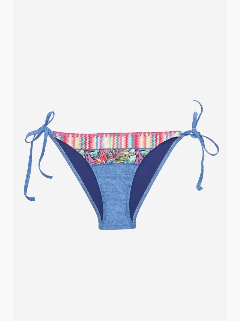 Bas de bikini femme look penti Bleu saphir - Kiabi