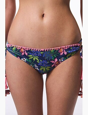 Bas de bikini fleuri ciele avec détail anneau penti