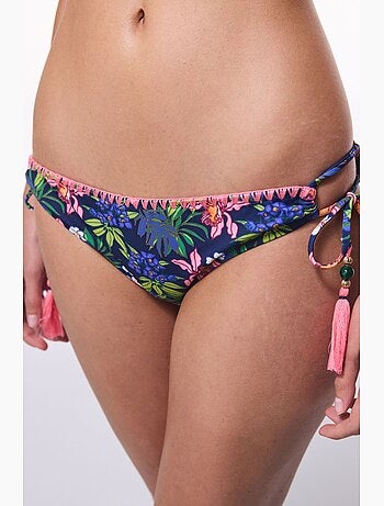 Bas de bikini fleuri ciele avec détail anneau penti