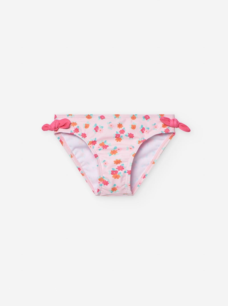 Bas de Bikini Floral avec Nœuds Rose - Kiabi