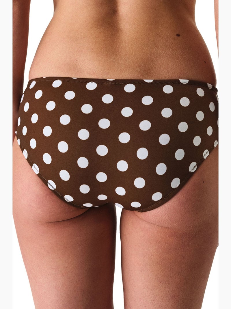 Bas de bikini hipster à pois penti Marron - Kiabi