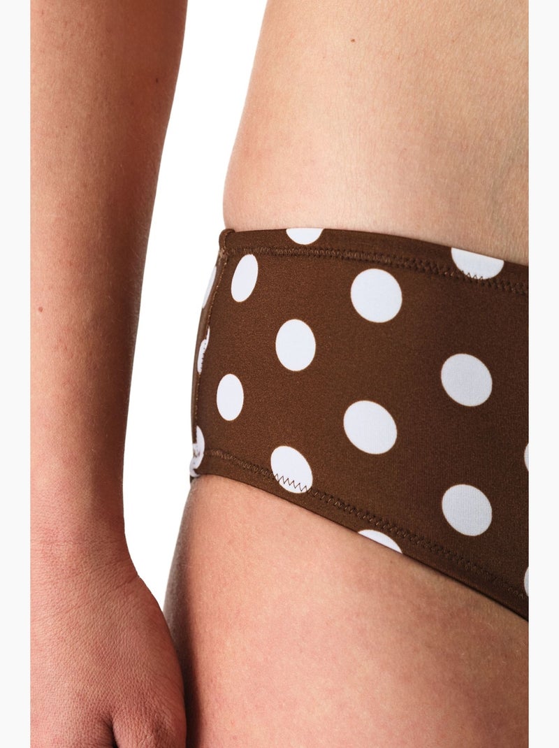 Bas de bikini hipster à pois penti Marron - Kiabi