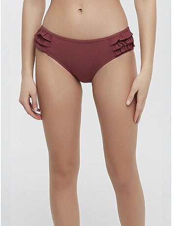 Bas de bikini hipster à volants rose eleni penti