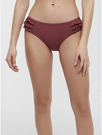 Bas de bikini hipster à volants rose eleni penti