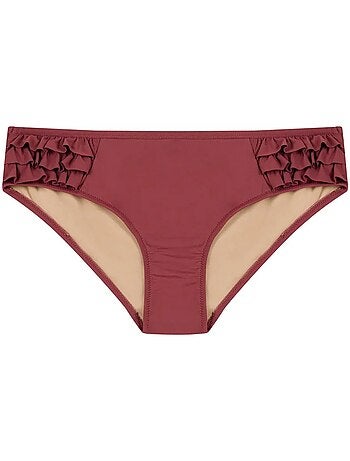 Bas de bikini hipster à volants rose eleni penti