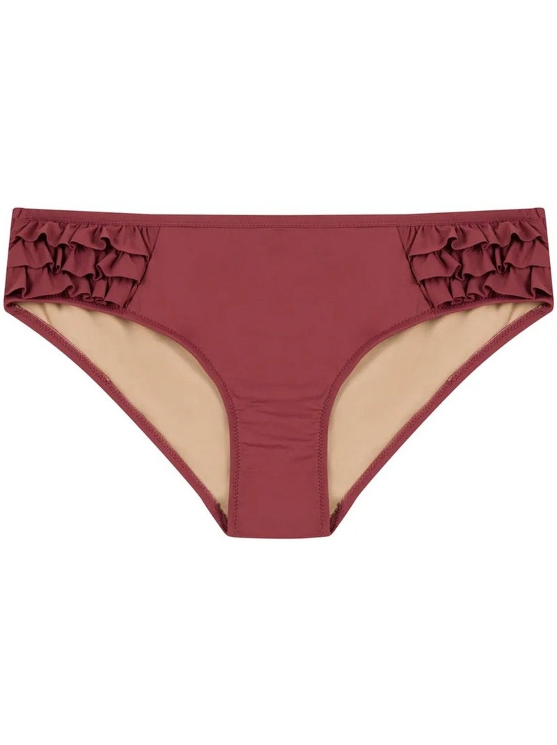 Bas de bikini hipster à volants rose eleni penti Rouge bordeaux - Kiabi