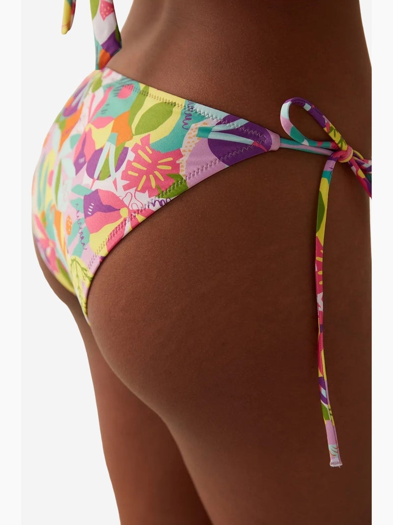 Bas de bikini laguna avec lien sur les côtés penti Rose fluo - Kiabi