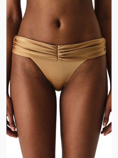 Bas de bikini leas froncé scintillant taille mi-haute penti - Kiabi Bas de bikini leas froncé scintillant taille mi-haute penti - Kiabi