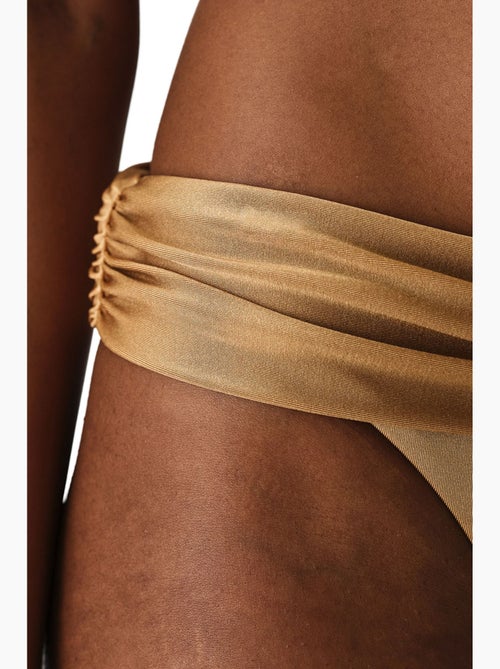 Bas de bikini leas froncé scintillant taille mi-haute penti - Kiabi Bas de bikini leas froncé scintillant taille mi-haute penti - Kiabi