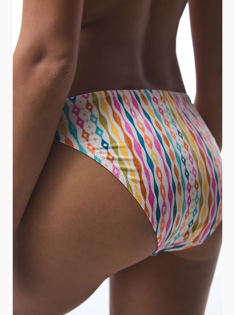 Bas de bikini mae rayé en macramé penti Blanc - Kiabi