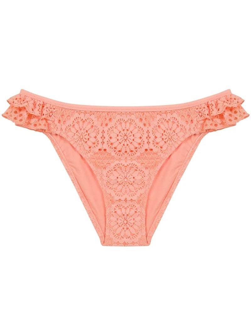 Bas de bikini marsilya à volant sur le côté penti Orange clair - Kiabi