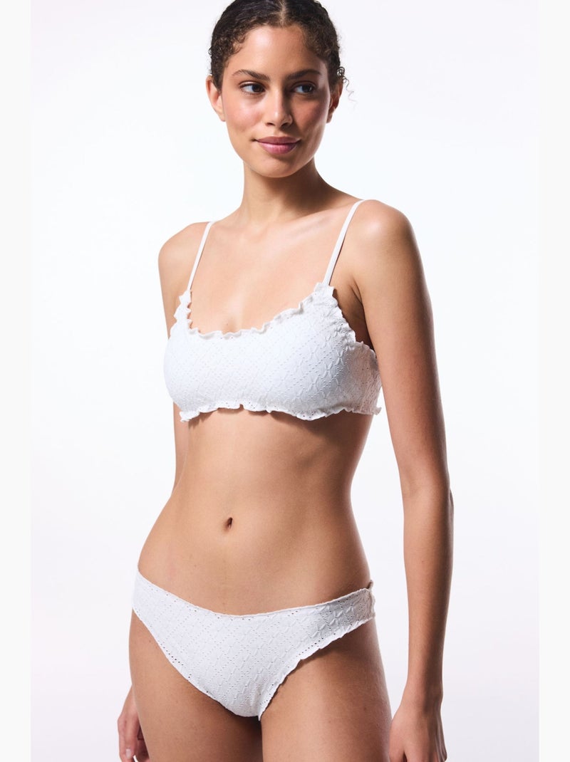 Bas de bikini slip arizona cassé à volants penti Blanc - Kiabi