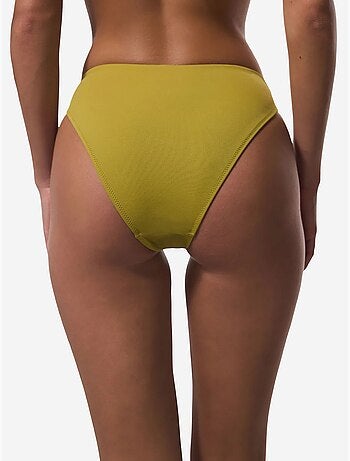 Bas de bikini slip taille haute, échancré penti