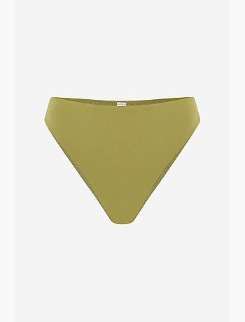 Bas de bikini slip taille haute, échancré penti