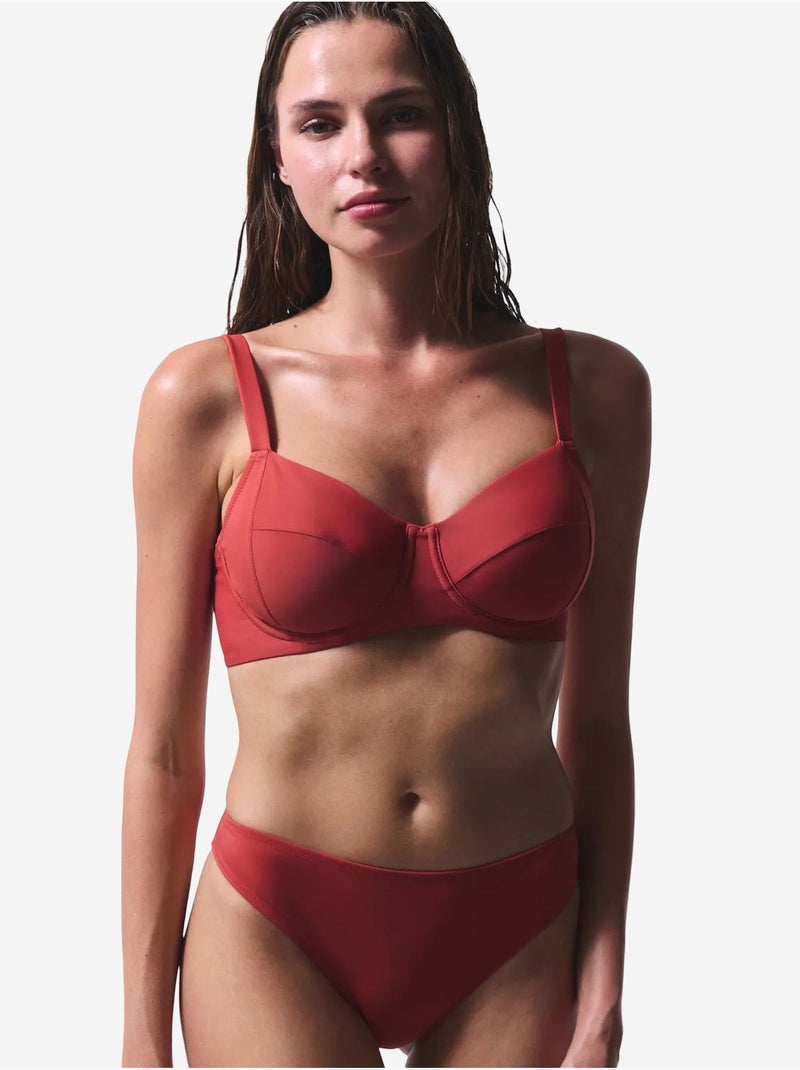 Bas de bikini slip taille moyenne penti Rouge - Kiabi