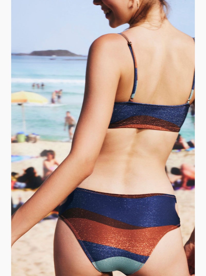 Bas de bikini solita à détail ajouré penti Bleu marine - Kiabi