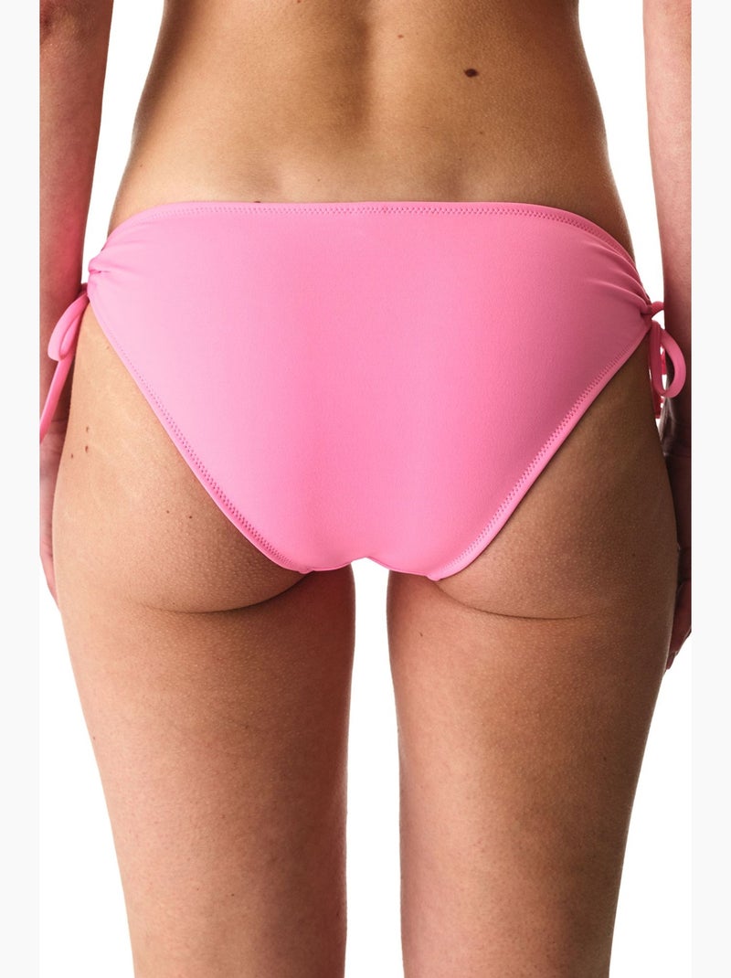 Bas de bikini taille basse à anneaux penti Rose fluo/Solinotes - Kiabi
