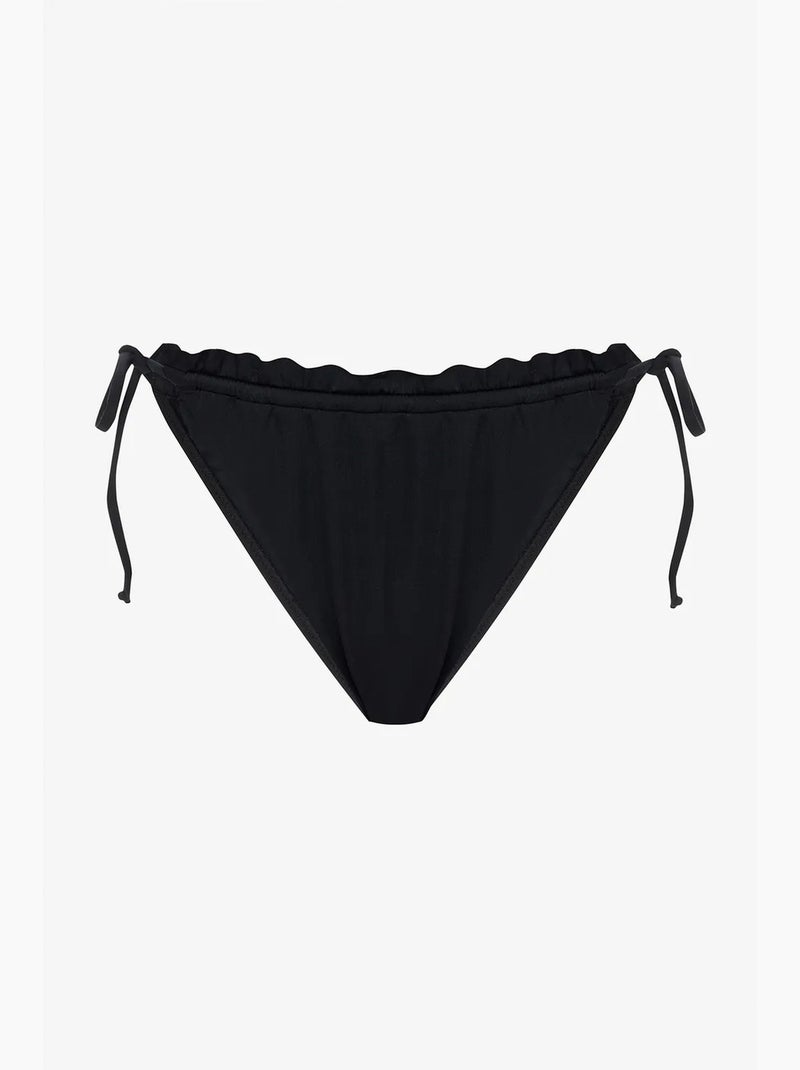 Bas de bikini taille basse à nouer super frill penti Noir - Kiabi
