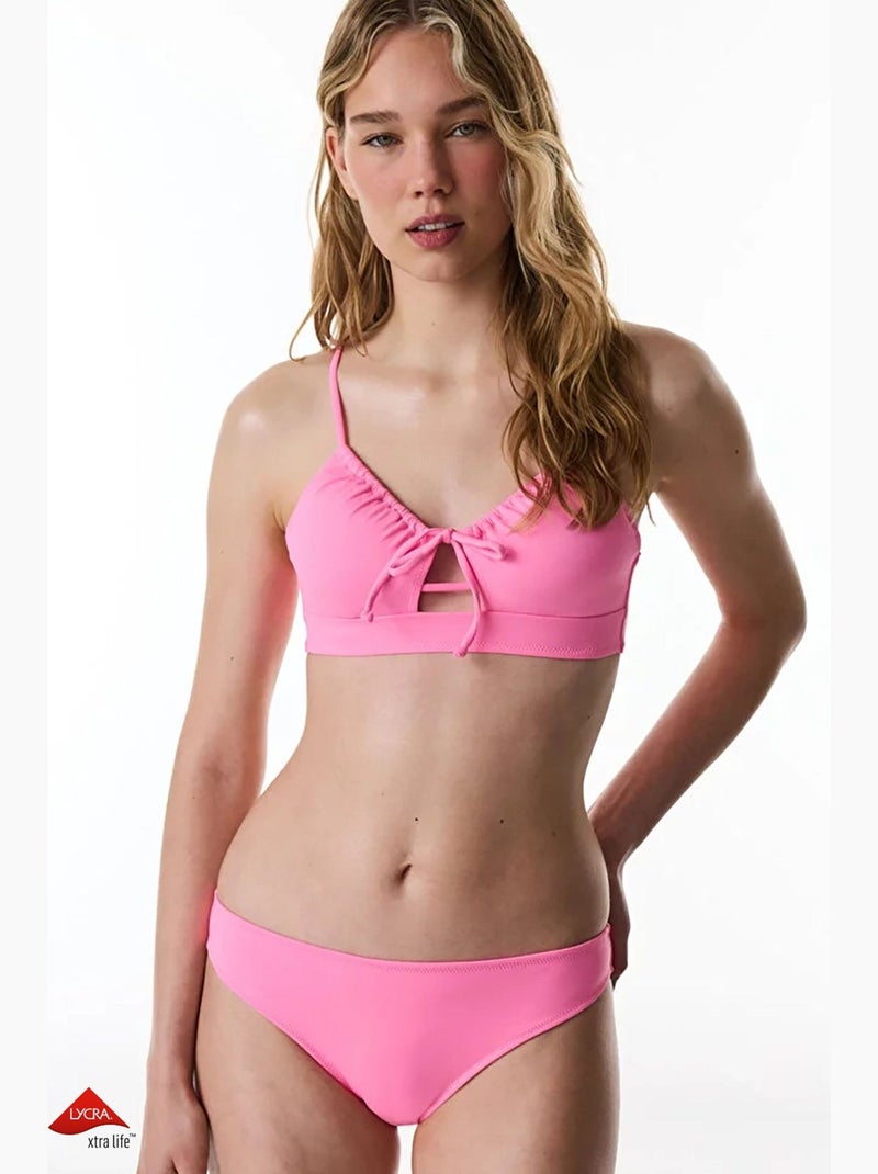 Bas de bikini taille basse penti Rose fluo/Solinotes - Kiabi