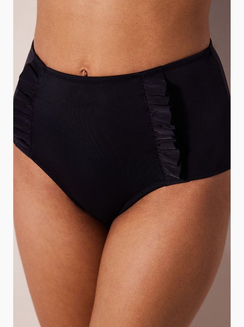 Bas de bikini taille haute à volant penti - Kiabi