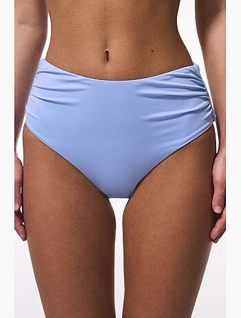 Bas de bikini taille haute froncé penti