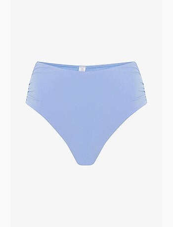 Bas de bikini taille haute froncé penti