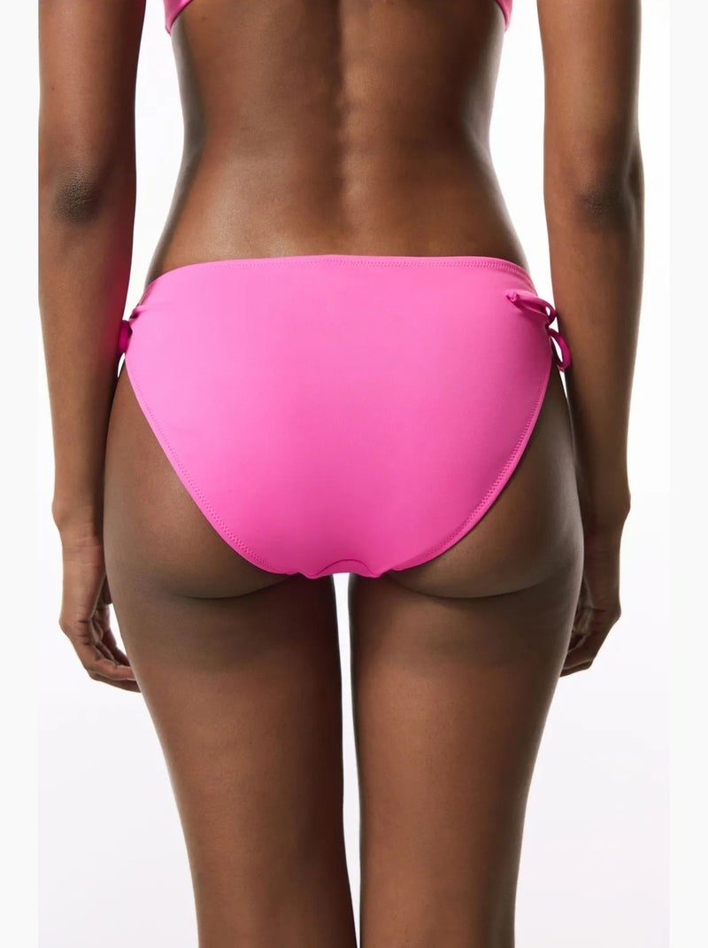 Bas de bikini taille mi-haute ring penti Rose fluo/Solinotes - Kiabi
