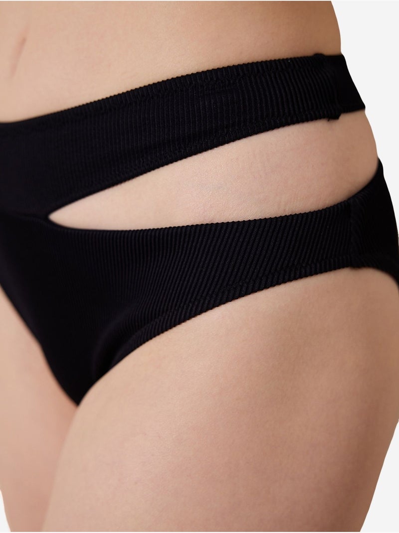 Bas de bikini texturé brigett cut penti Noir - Kiabi