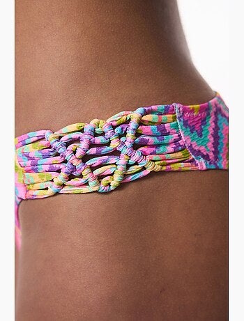 Bas de bikini zigzag macramé taille basse penti