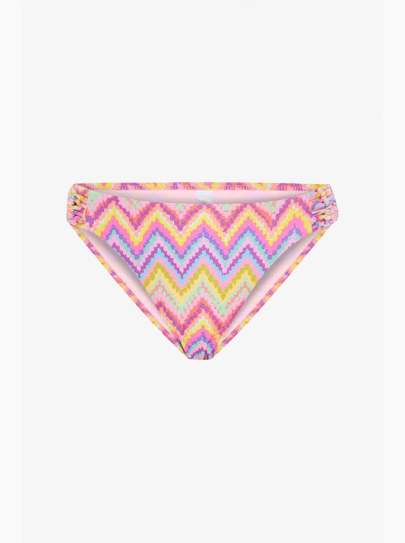 Bas de bikini zigzag macramé taille basse penti Rose fluo - Kiabi