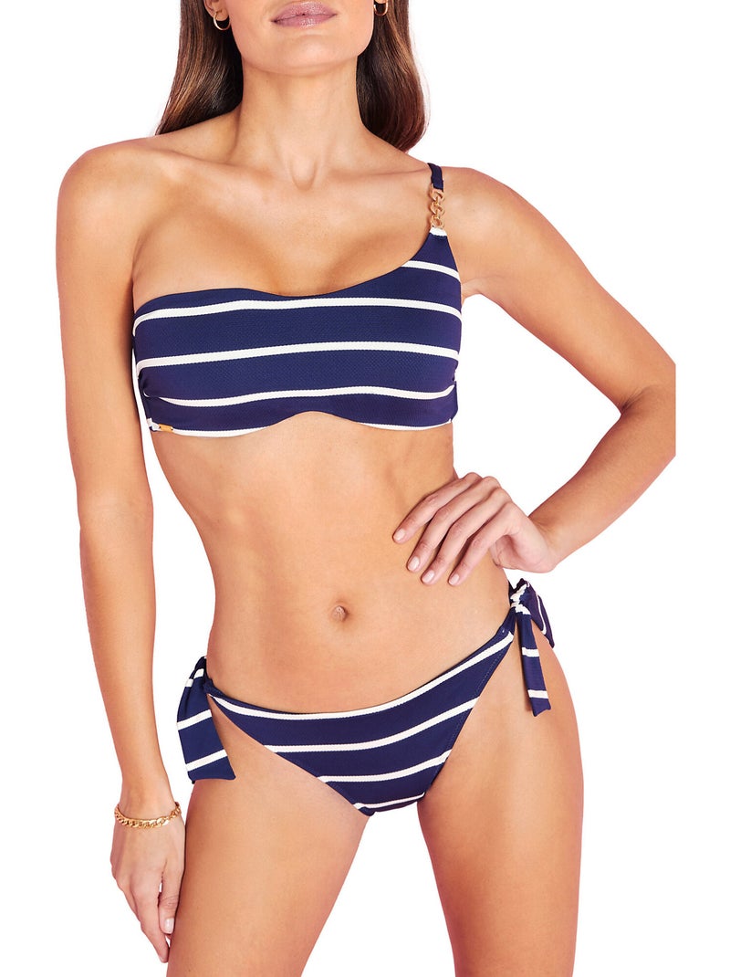 Bas de maillot de bain brésilien taille basse à nouettes ipanema Bleu marine - Kiabi