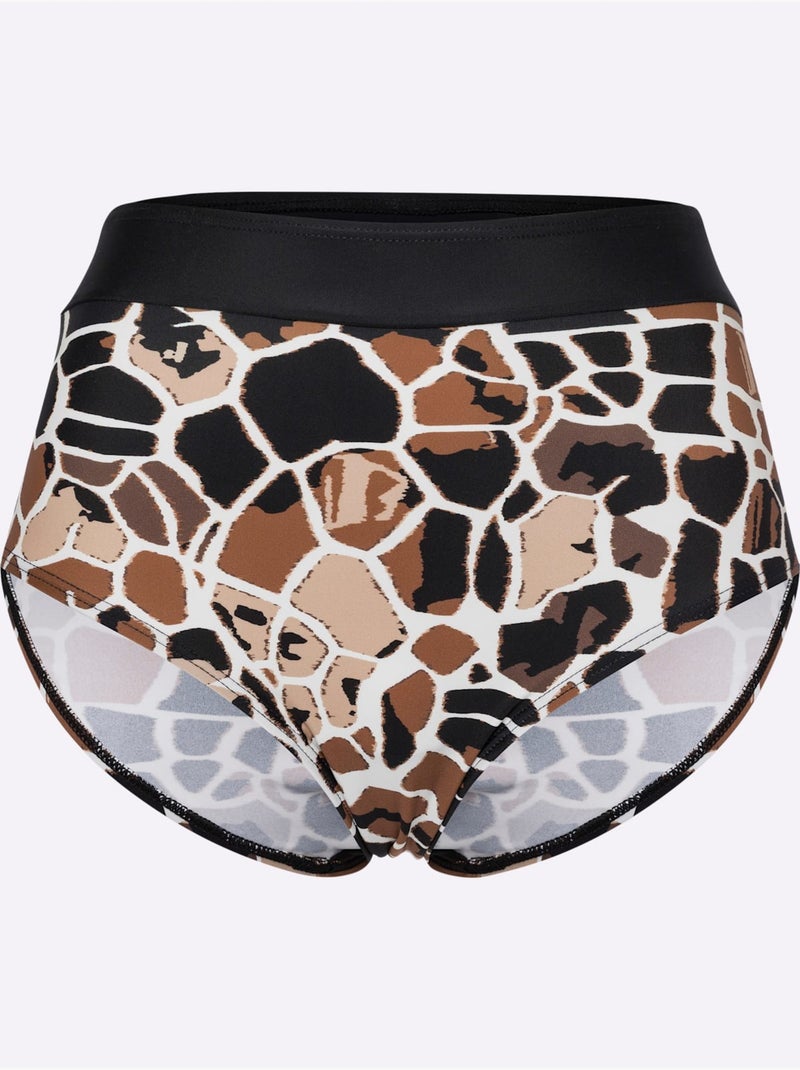 Bas De Maillot De Bain Ceinture élastique Confortable - Taille Standard - Moda Vilona Blanc Marron - Kiabi