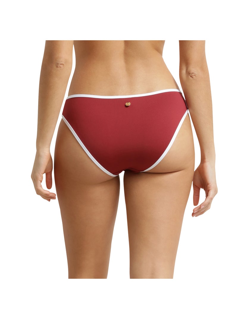 Bas de maillot de bain culotte midi Timeless Bordeaux - Kiabi