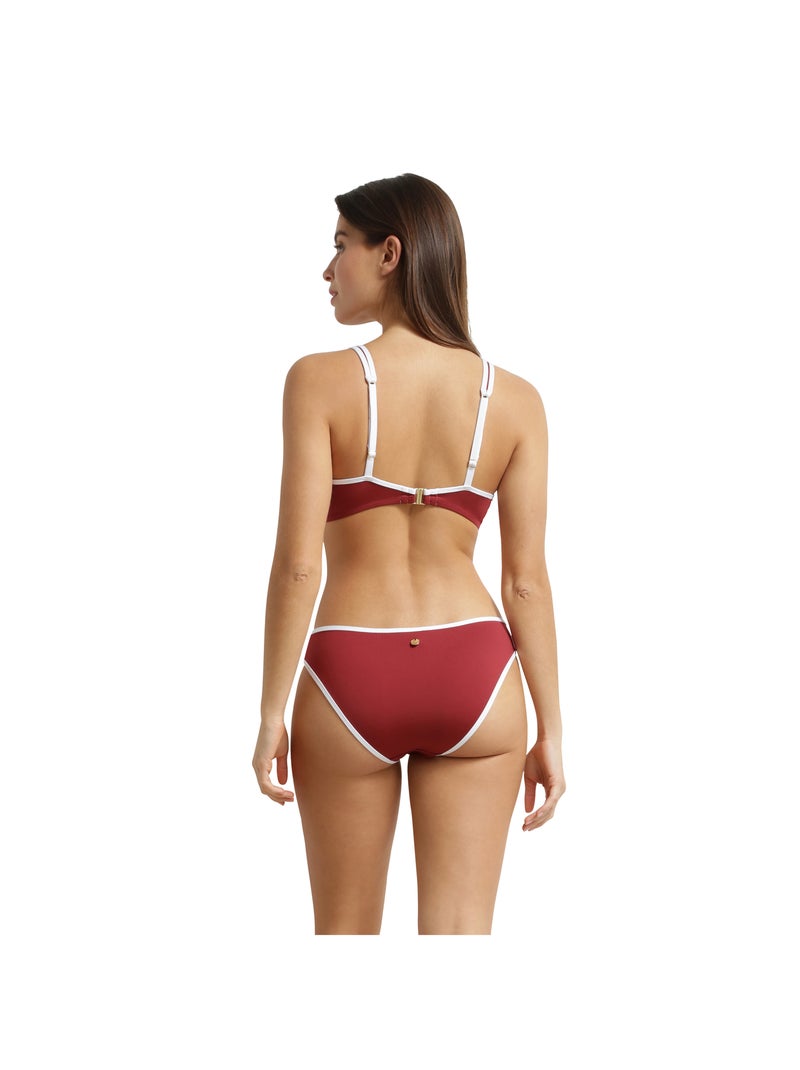 Bas de maillot de bain culotte midi Timeless Bordeaux - Kiabi
