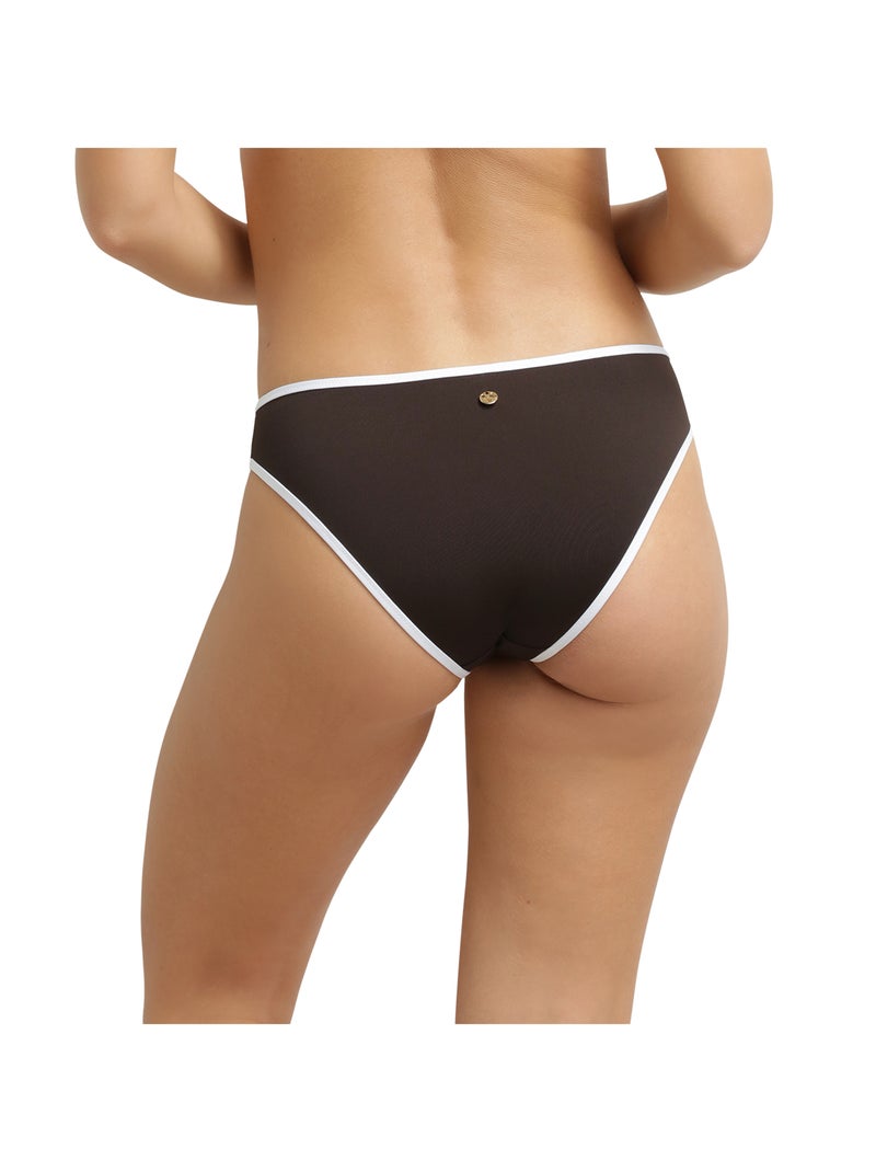 Bas de maillot de bain culotte midi Timeless Marron foncé - Kiabi