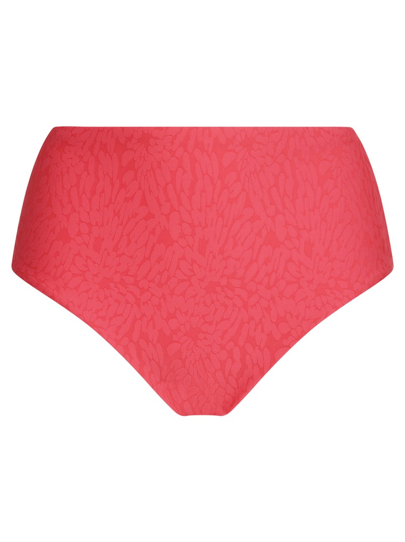 Bas de maillot de bain culotte taille haute Festival Rose fushia - Kiabi