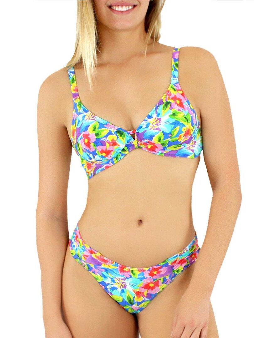 Bas de maillot de bain floral Maddalena Bleu - Kiabi