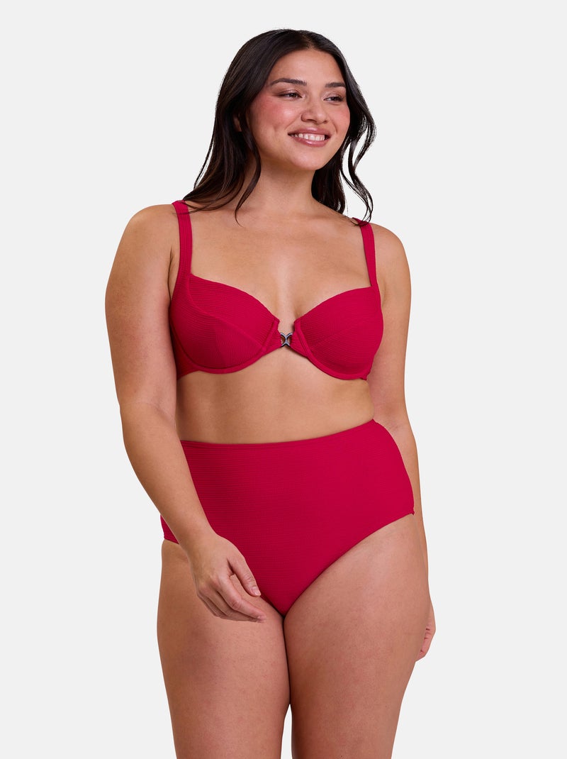 Bas de maillot de bain Glamourous Textured Sans Complexe Rouge - Kiabi