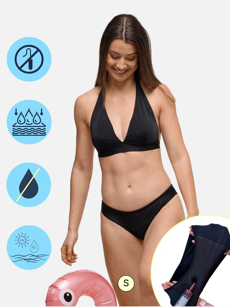 Bas de Maillot de bain Menstruel - Femme & Ado - Flux Abondant - Eva - SORIO Noir - Kiabi